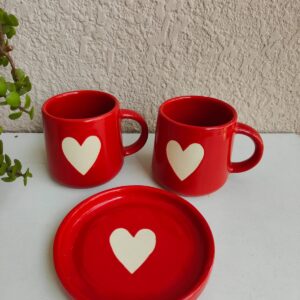 Heart Bliss Ceramic Mug & Saucer Set
