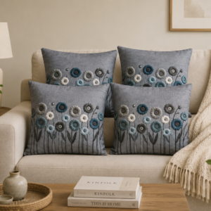 Blue Floral Cushion Cover