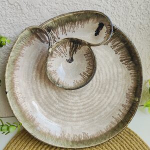 Blush Spiral Ceramic Dip Platter