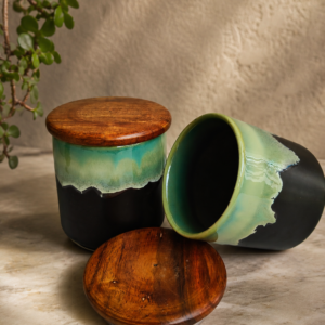 Olive Mist Storage Jar Set of 2