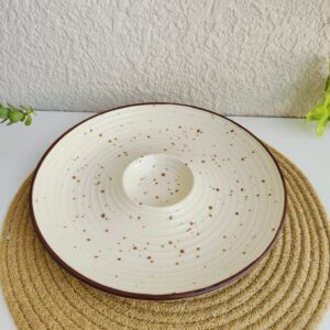 Rustic Speckle Ceramic Chip & Dip Platter