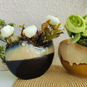 Mustard Gold Glazed Ceramic Vase