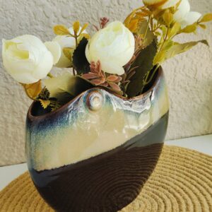Midnight Sand Glazed Ceramic Vase