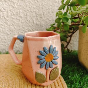 Embossed  Floral Ceramic Mug Sets