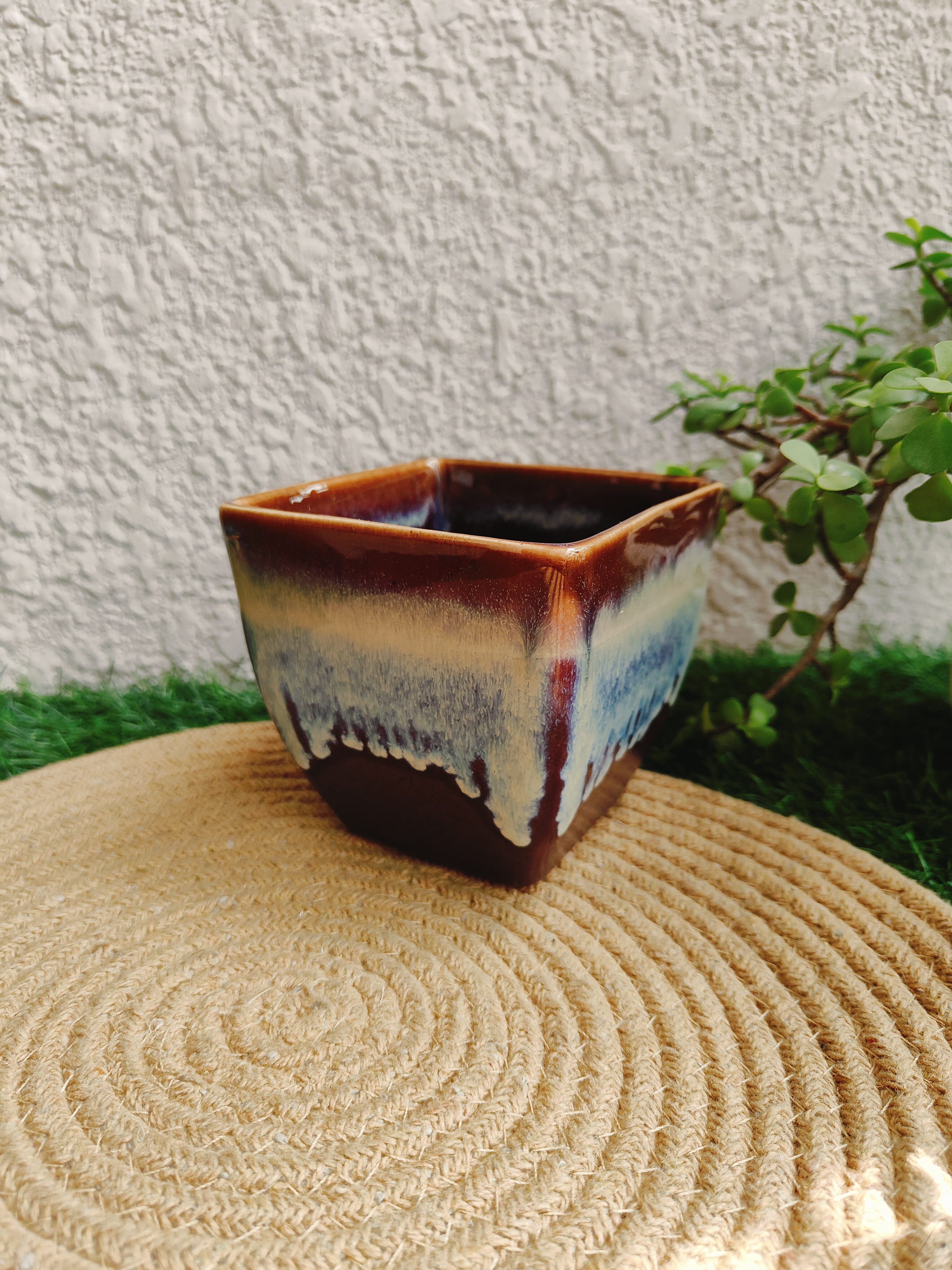 Mocha Plum Square Planter