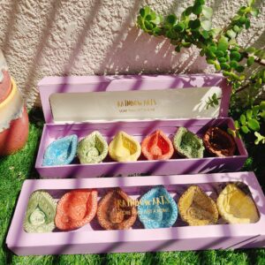 Embossed Ceramic Diya with Premium Gift Box | Set of 6