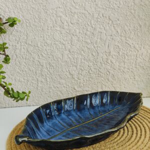 indigo leaf platter