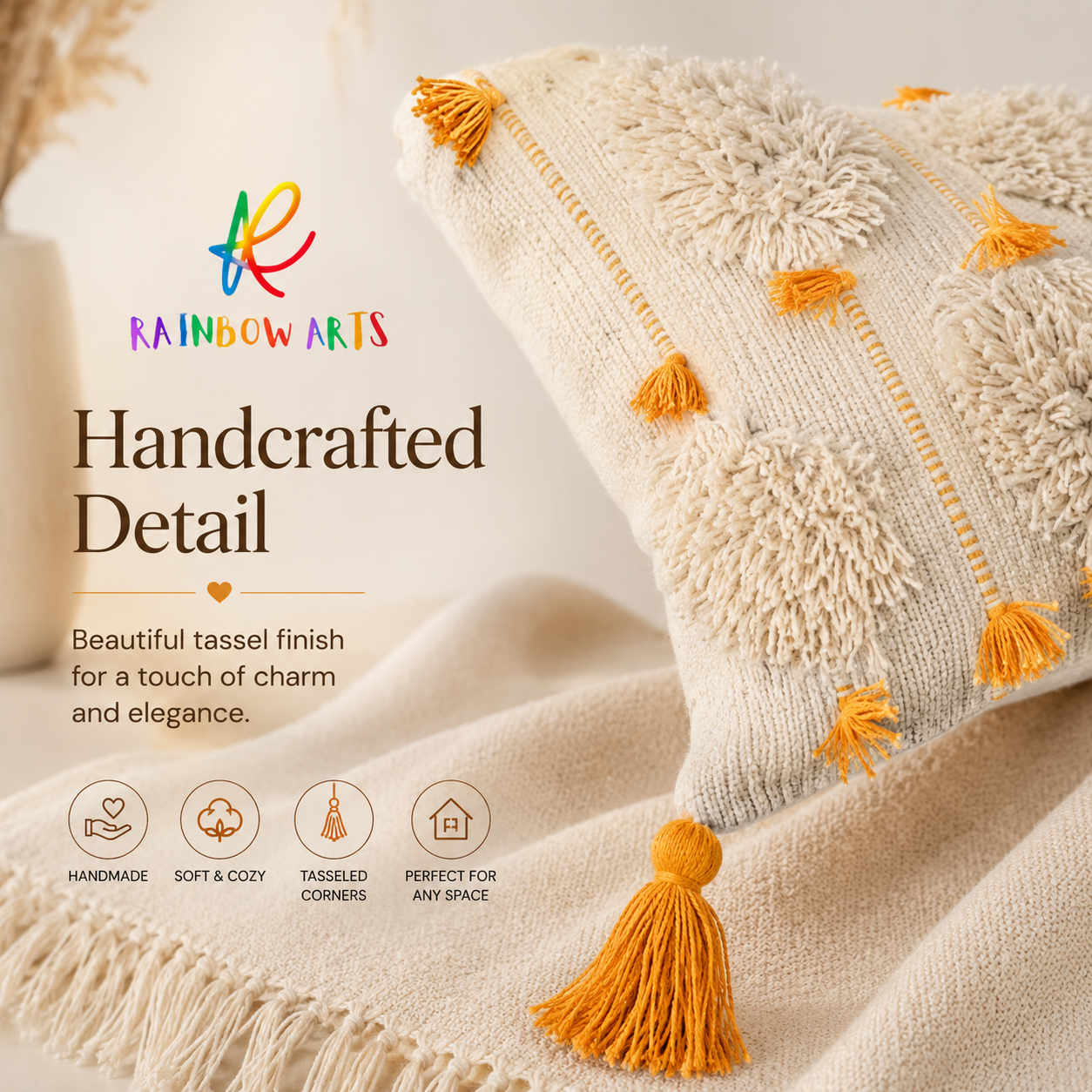 Sun tassel tufted cushion cover - Image 3