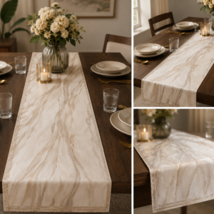 Earthy marble Dining Table Runner
