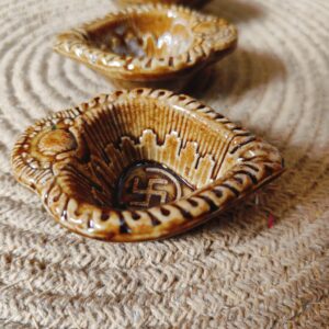 Caramel Ceramic Diya's | Set of 5