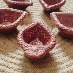 Rust Ember Ceramic Diya | Set of 5