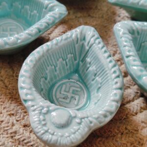 Aqua Mist Ceramic Diyas | Set of 5