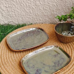 Olive Mist Studio Snack Plates | Set of 2