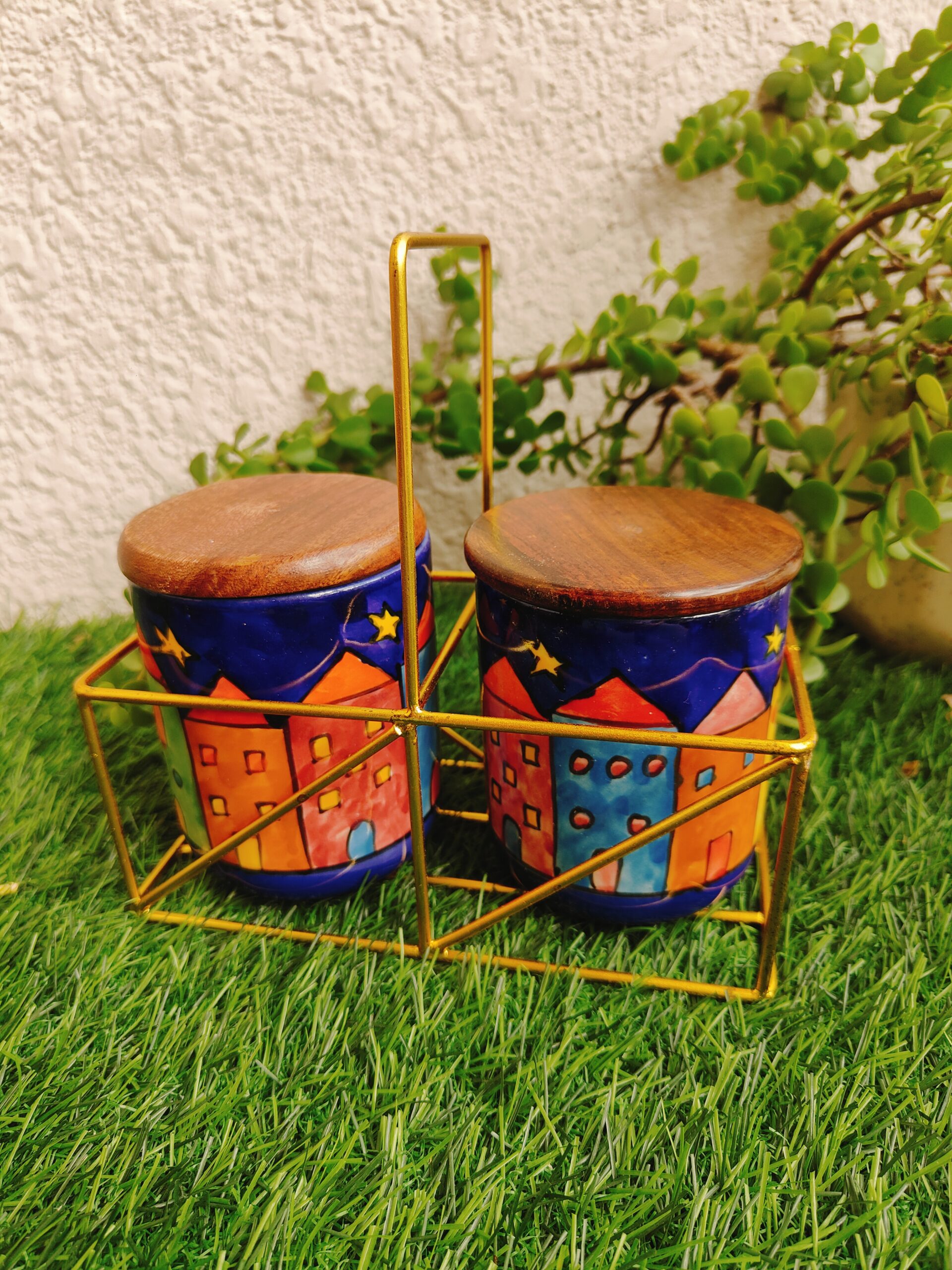 Hand painted Studio Ceramic Jar | Set of 2 - Image 5