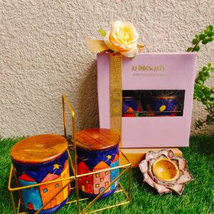 Hand painted Studio Ceramic Jar | Set of 2