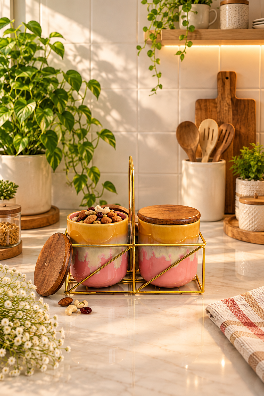 Blush Sunset Studio Ceramic Jar | Set of 2 - Image 2