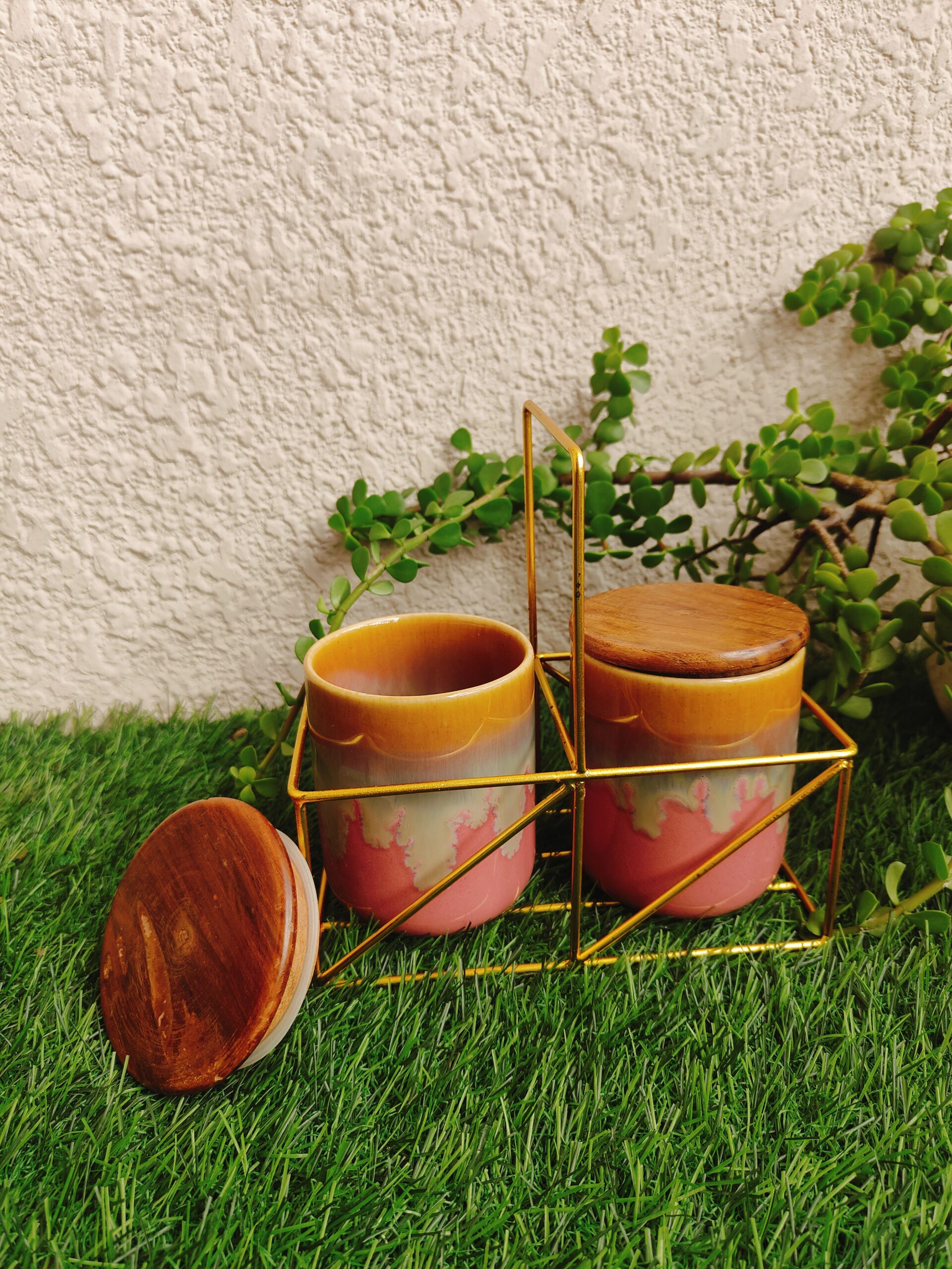 Blush Sunset Studio Ceramic Jar | Set of 2 - Image 3