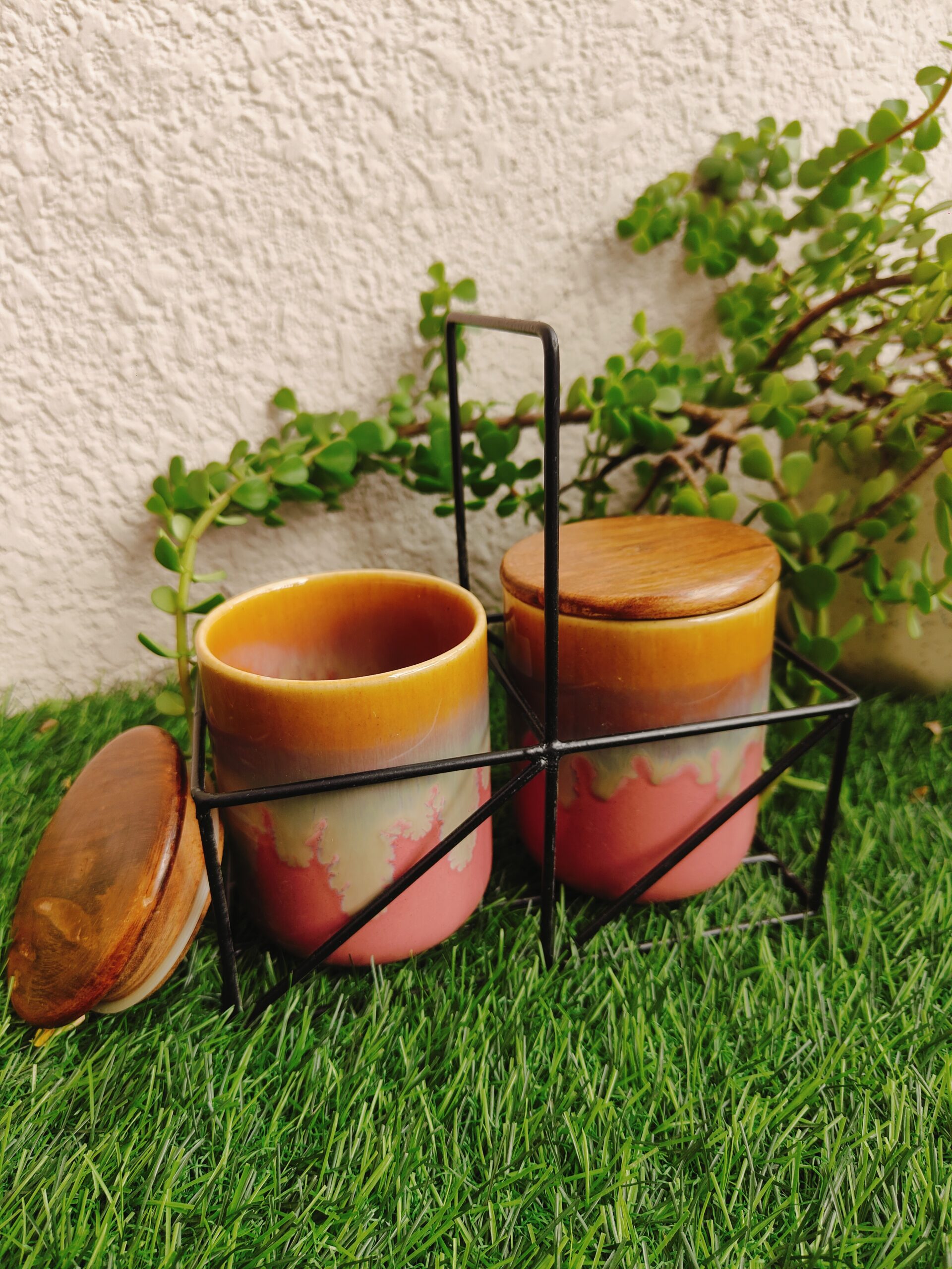 Blush Sunset Studio Ceramic Jar | Set of 2 - Image 4