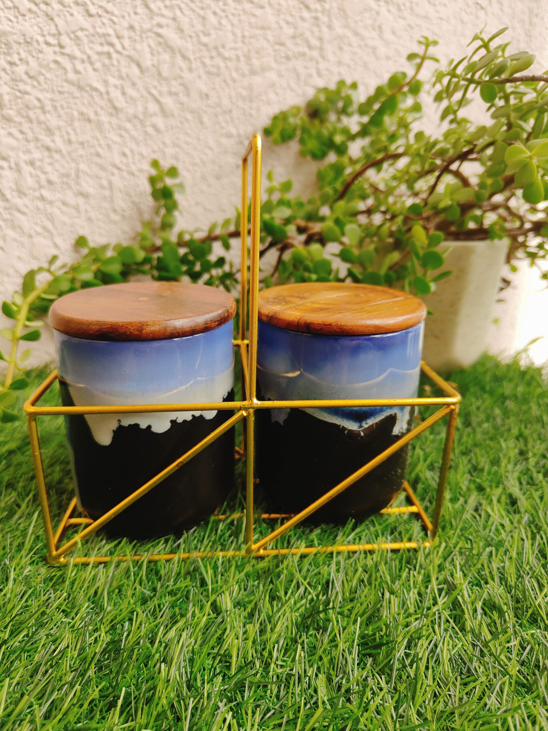 Midnight Blue Studio Ceramic Jar | Set of 2 - Image 2