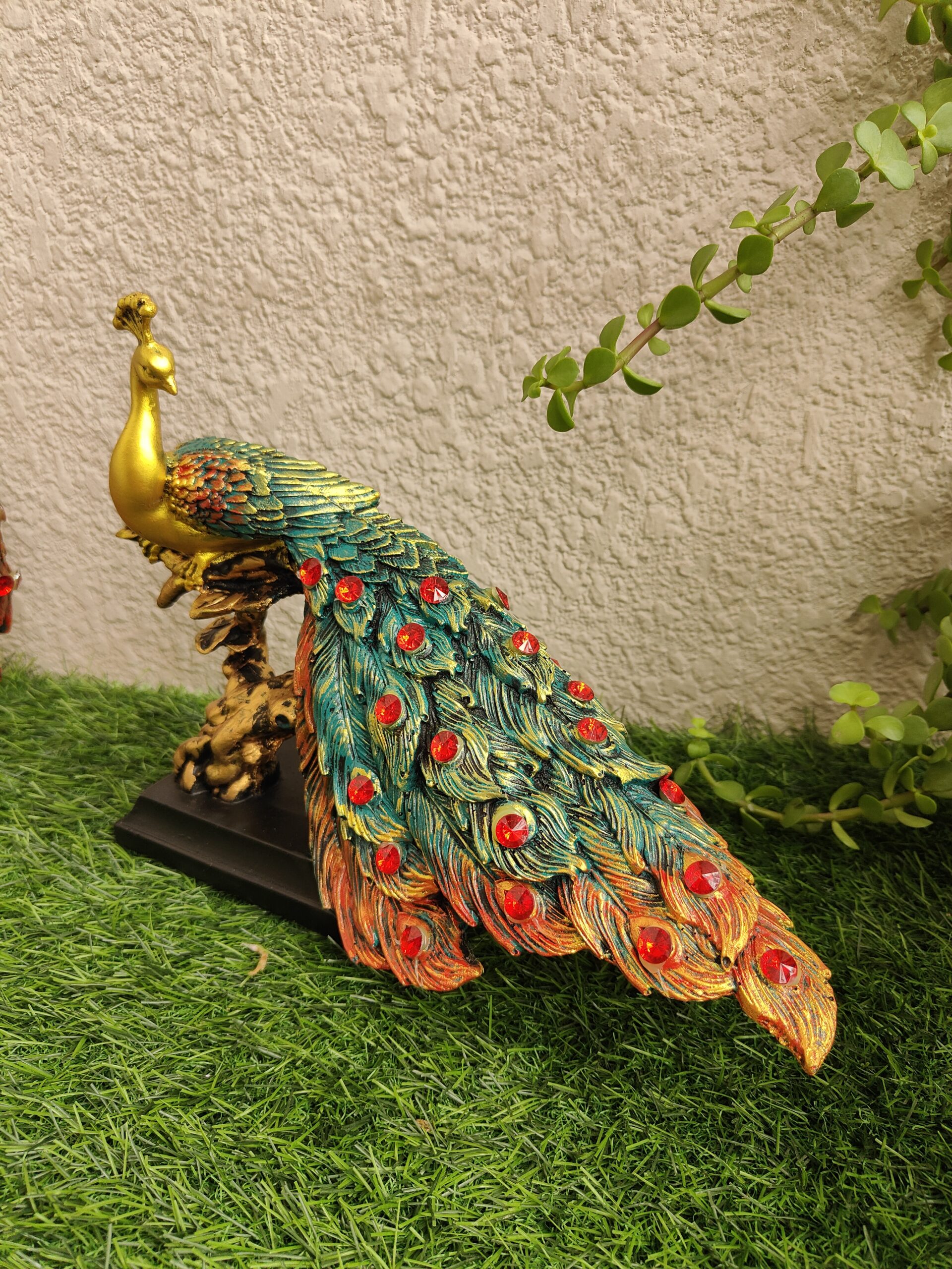 Luxury Golden Peacock Showpiece