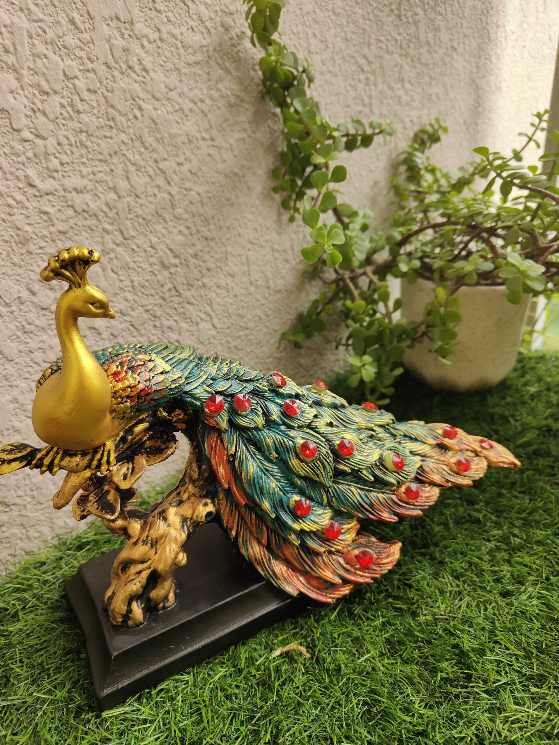Luxury Golden Peacock Showpiece - Image 2
