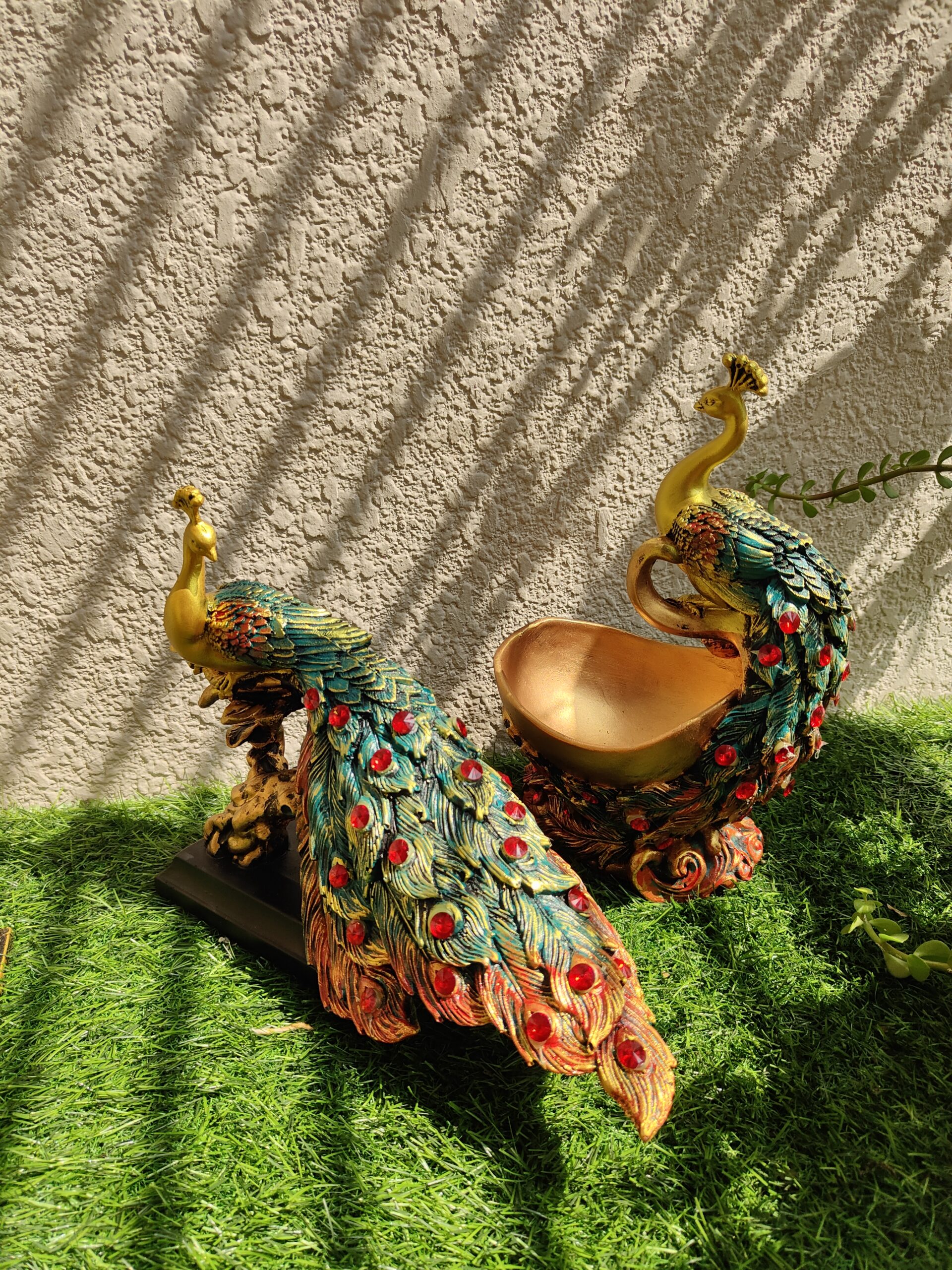 Luxury Golden Peacock Showpiece - Image 3