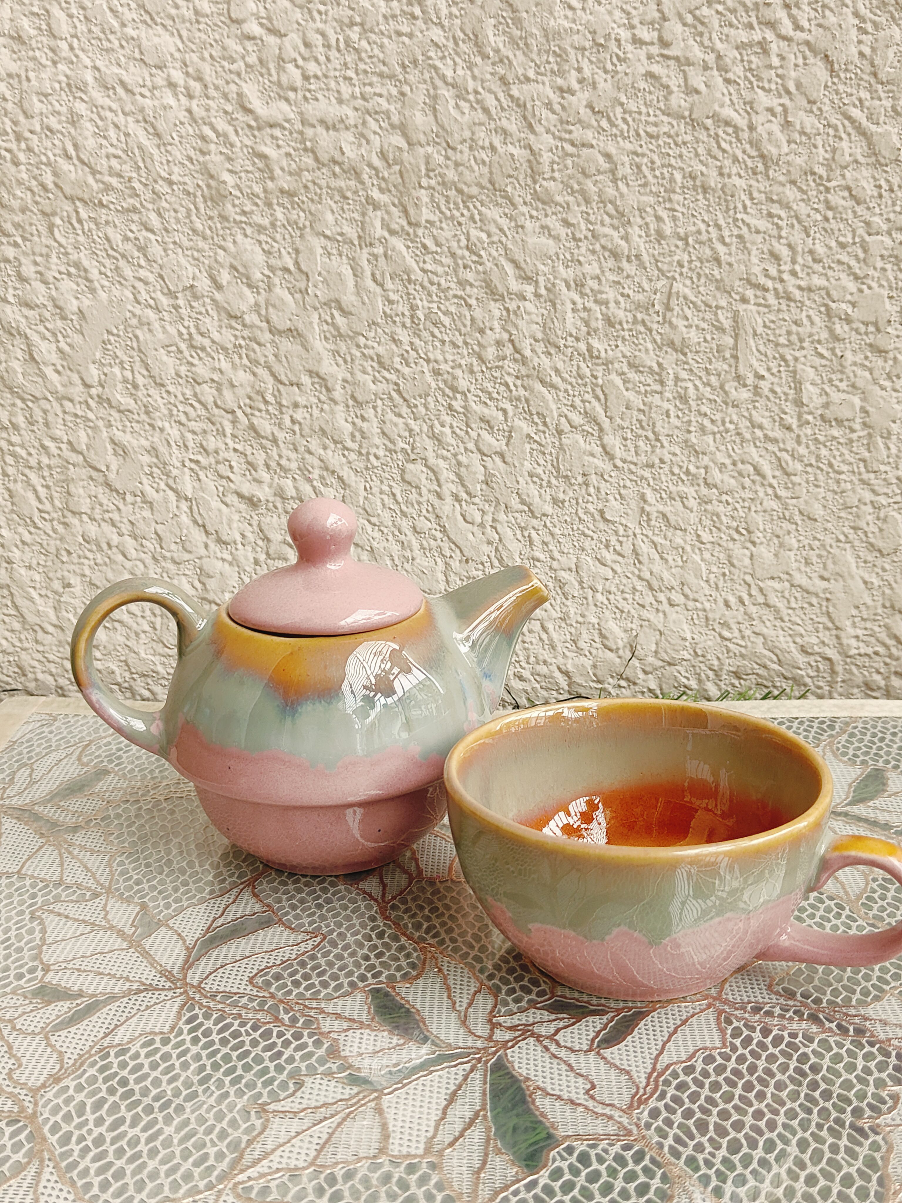 Studio Glazed Ceramic One Cup Kettle | Handmade Ceramic Gift - Image 3