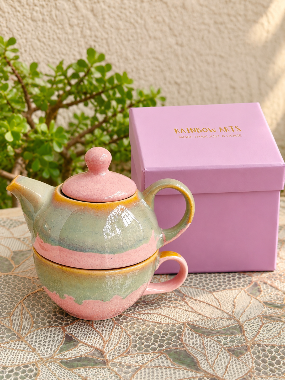 Studio Glazed Ceramic One Cup Kettle | Handmade Ceramic Gift