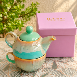Studio Glazed Ceramic One Cup Kettle